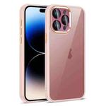 For iPhone 14 Pro Colorful Armor Lens Film Translucent Phone Case(Pink)