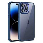 For iPhone 14 Pro Max Colorful Armor Lens Film Translucent Phone Case(Blue)