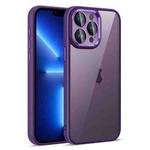 For iPhone 13 Pro Colorful Armor Lens Film Translucent Phone Case(Purple)