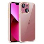 For iPhone 13 Colorful Armor Lens Film Translucent Phone Case(Pink)