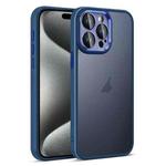 For iPhone 15 Pro Max Colorful Armor Lens Film Translucent Skin Feel Phone Case(Blue)