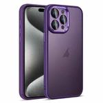 For iPhone 15 Pro Max Colorful Armor Lens Film Translucent Skin Feel Phone Case(Purple)