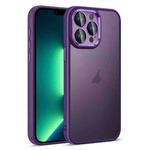 For iPhone 13 Pro Max Colorful Armor Lens Film Translucent Skin Feel Phone Case(Purple)