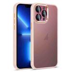 For iPhone 13 Pro Colorful Armor Lens Film Translucent Skin Feel Phone Case(Pink)