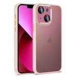 For iPhone 13 Colorful Armor Lens Film Translucent Skin Feel Phone Case(Pink)