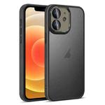 For iPhone 12 Colorful Armor Lens Film Translucent Skin Feel Phone Case(Black)