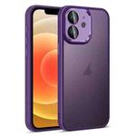 For iPhone 12 Colorful Armor Lens Film Translucent Skin Feel Phone Case(Purple)