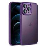 For iPhone 12 Pro Max Colorful Armor Lens Film Translucent Skin Feel Phone Case(Purple)