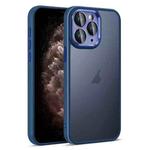 For iPhone 11 Pro Max Colorful Armor Lens Film Translucent Skin Feel Phone Case(Blue)