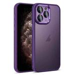 For iPhone 11 Pro Max Colorful Armor Lens Film Translucent Skin Feel Phone Case(Purple)