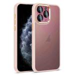 For iPhone 11 Pro Colorful Armor Lens Film Translucent Skin Feel Phone Case(Pink)