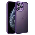 For iPhone 11 Pro Colorful Armor Lens Film Translucent Skin Feel Phone Case(Purple)