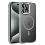 For iPhone 15 Pro Max Colorful Armor Lens Film Translucent Skin Feel MagSafe Phone Case(Grey)