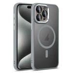 For iPhone 15 Pro Colorful Armor Lens Film Translucent Skin Feel MagSafe Phone Case(Grey)