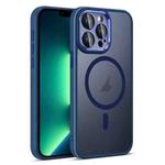 For iPhone 13 Pro Max Colorful Armor Lens Film Translucent Skin Feel MagSafe Phone Case(Blue)