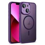 For iPhone 13 Colorful Armor Lens Film Translucent Skin Feel MagSafe Phone Case(Purple)