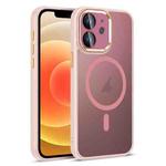 For iPhone 12 Colorful Armor Lens Film Translucent Skin Feel MagSafe Phone Case(Pink)