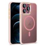For iPhone 12 Pro Max Colorful Armor Lens Film Translucent Skin Feel MagSafe Phone Case(Pink)