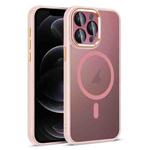 For iPhone 12 Pro Colorful Armor Lens Film Translucent Skin Feel MagSafe Phone Case(Pink)