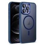 For iPhone 12 Pro Colorful Armor Lens Film Translucent Skin Feel MagSafe Phone Case(Blue)