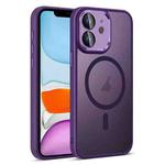 For iPhone 11 Colorful Armor Lens Film Translucent Skin Feel MagSafe Phone Case(Purple)