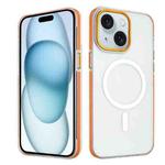 For iPhone 15 Color Edge Skin Feel Frosted MagSafe Magnetic Phone Case(Orange)