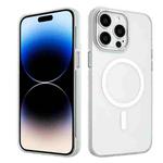 For iPhone 14 Pro Color Edge Skin Feel Frosted MagSafe Magnetic Phone Case(White)