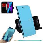 For iPhone 12 / 12 Pro Imitated Mirror Surface Horizontal Flip Leather Case with Holder & Card Slots & Wallet & Lanyard(Blue)