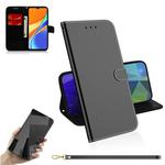 For Xiaomi Redmi 9C Imitated Mirror Surface Horizontal Flip Leather Case with Holder & Card Slots & Wallet & Lanyard(Black)