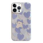 For iPhone 15 Pro Max Jelly 2 in 1 TPU Hybrid PC Phone Case(Purple Heart Bear)