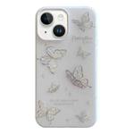 For iPhone 15 Jelly 2 in 1 TPU Hybrid PC Phone Case(Silver Butterflies)