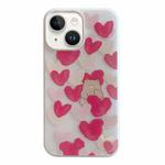 For iPhone 14 Jelly 2 in 1 TPU Hybrid PC Phone Case(Red Heart Bear)