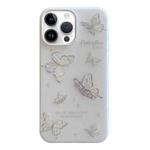 For iPhone 14 Pro Max Jelly 2 in 1 TPU Hybrid PC Phone Case(Silver Butterflies)