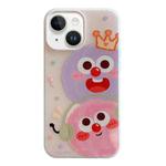 For iPhone 13 Jelly 2 in 1 TPU Hybrid PC Phone Case(Red Heart Bear)