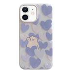 For iPhone 12 Jelly 2 in 1 TPU Hybrid PC Phone Case(Purple Heart Bear)