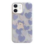 For iPhone 11 Jelly 2 in 1 TPU Hybrid PC Phone Case(Purple Heart Bear)