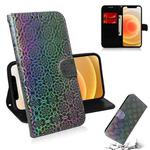 For iPhone 12 mini Solid Color Colorful Magnetic Buckle Horizontal Flip PU Leather Case with Holder & Card Slots & Wallet & Lanyard(Silver)