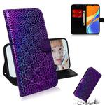 For Xiaomi Redmi 9C Solid Color Colorful Magnetic Buckle Horizontal Flip PU Leather Case with Holder & Card Slots & Wallet & Lanyard(Purple)