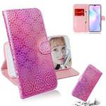 For Xiaomi Redmi 9A Solid Color Colorful Magnetic Buckle Horizontal Flip PU Leather Case with Holder & Card Slots & Wallet & Lanyard(Pink)