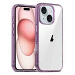 For iPhone 15 Plus PC Hybrid TPU Full Coverage Shockproof Phone Case(Transparent Purple)