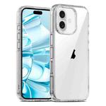 For iPhone 16 Plus PC Hybrid TPU Full Coverage Shockproof Phone Case(Transparent)