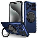 For iPhone 14 Pro Max Rotating Magnetic Holder Phone Case(Royal Blue)