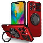 For iPhone 16 Pro Rotating Magnetic Holder Phone Case(Red)