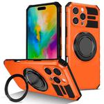 For iPhone 16 Pro Max Rotating Magnetic Holder Phone Case(Orange)