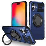 For iPhone 16 Plus Rotating Magnetic Holder Phone Case(Royal Blue)