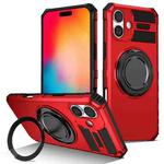 For iPhone 16 Plus Rotating Magnetic Holder Phone Case(Red)