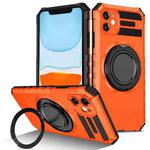 For iPhone 11 Rotating Magnetic Holder Phone Case(Orange)