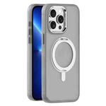 For iPhone 13 Pro Max Skin Feel Frosted MagSafe Magnetic Rotating Holder Phone Case(Light Grey)