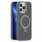 For iPhone 13 Pro Skin Feel Frosted MagSafe Magnetic Rotating Holder Phone Case(Dark Grey)