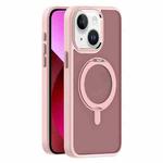 For iPhone 13 Skin Feel Frosted MagSafe Magnetic Rotating Holder Phone Case(Pink)